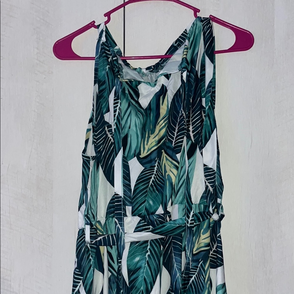 Tropical Leaf Print Dress